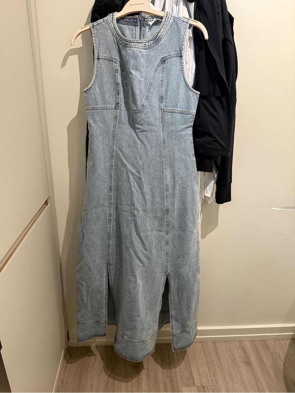 TCEC Light Blue Denim Sleeveless Maxi Dress